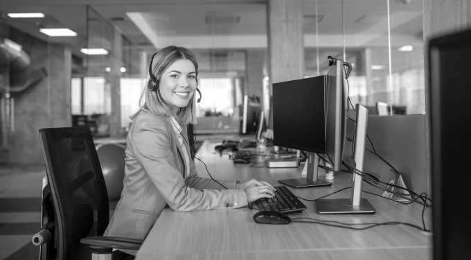 Sales Rep Woman with Headset